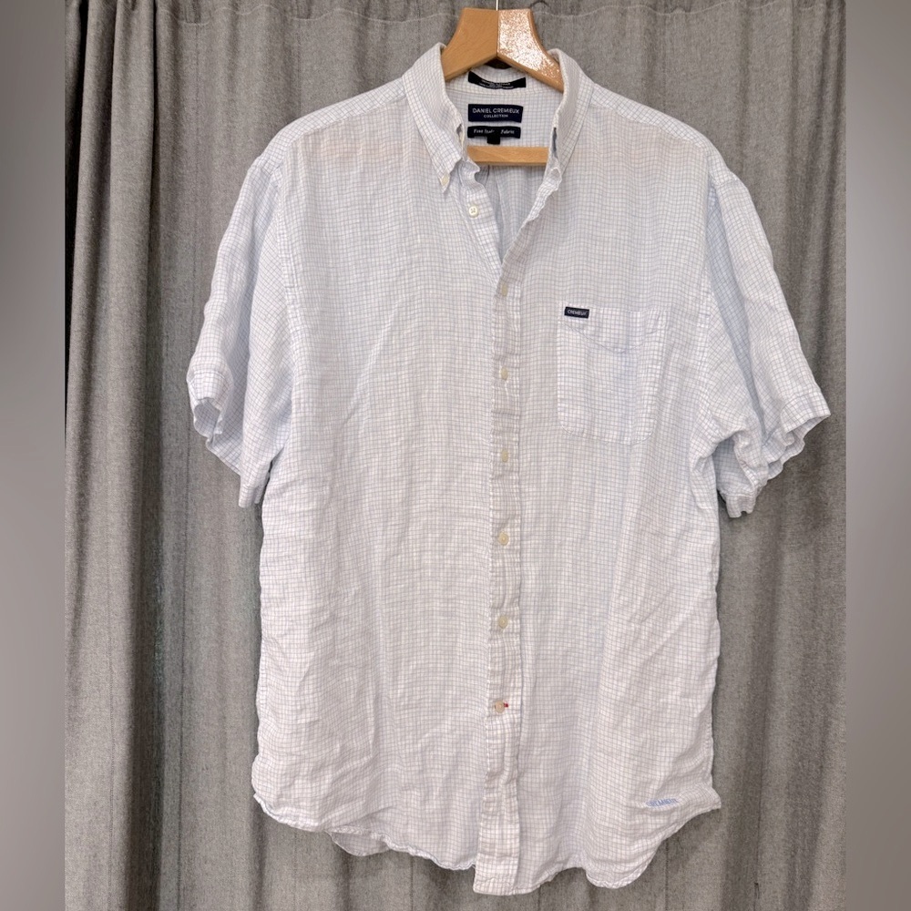 Daniel Cremieux Italian Linen SS Button Down Shirt with Classic Collar